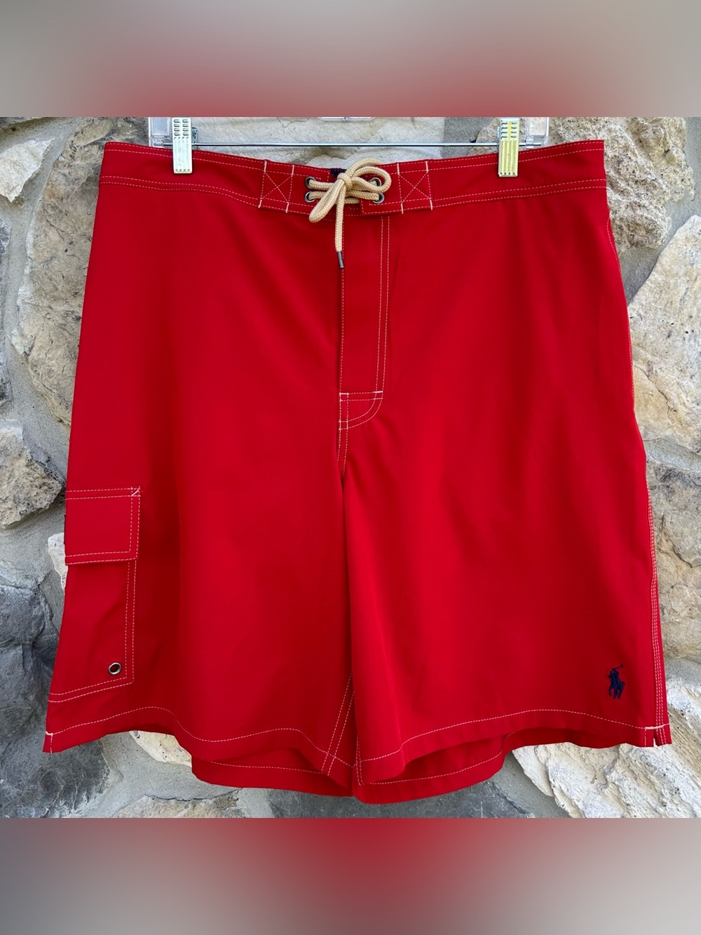 Polo Ralph Lauren Mens Kailua Swim Trunks Size XL Red Preppy Beach Pool Boating